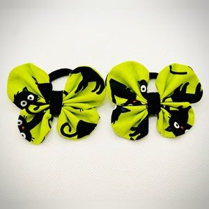 Halloween Black Cat butterfly hair ties